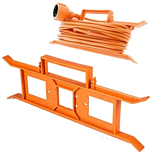 TronicXL 2 Stück Kabelaufwickler Kabelhantel kabelaufroller für Stromkabel Verlängerungskabel Lichterketten Aufbewahrung Aufroller Cable Aufwickler Leertrommel Manager 10m 15m 20m Haspel Rolle Orange