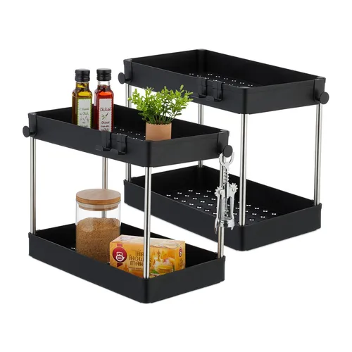 Unter Waschbecken Regal 2er Set, Spülenunterschrank Organizer, Unterschrankregal