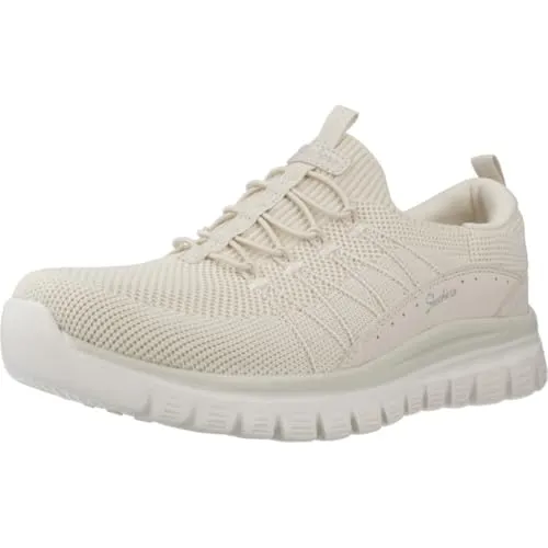 Skechers Damen Graceful Picture Perfect Sneaker, weiß, 41 EU - Damen-Sneaker mit luftgekühltem Memory-Schaum, maschinenwaschbar und vegan für optimalen Komfort und Pflegeleichtigkeit.