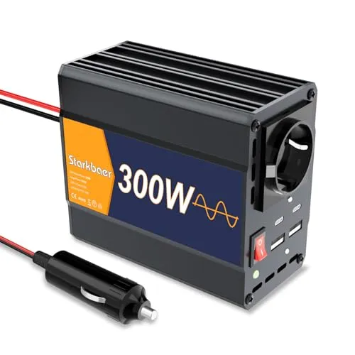 Wechselrichter 12V auf 230V Reiner Sinus Spannungswandler 300W/600W PKW KFZ