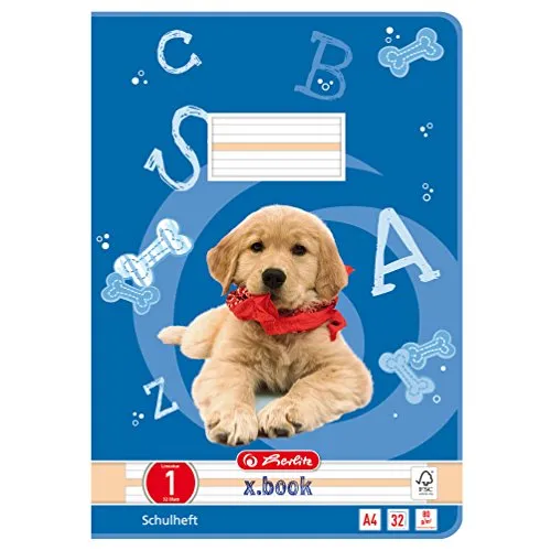 Herlitz Schulheft x.book A4, Lineatur 1, 1. Klasse, 32 Blatt, 5 Stück