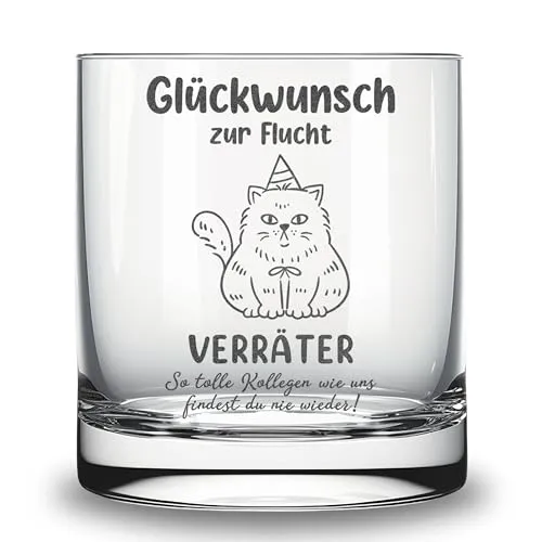 Lasernauten Whiskyglas mit Gravur - Abschiedsgeschenk für Kollegen - Wunderschönes Whiskyglas (0,25l) mit individueller Gravur als bleibende Erinnerung. Perfekt für Whisky, Cocktails und mehr. Spülmaschinenfest und elegant – das ideale Abschiedsgeschenk für Kollegen.