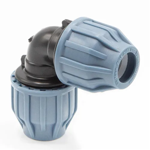 PP Kupplung I 90° Winkel 16 mm I Klemmverbinder mit 2 Anschlüssen I bm_307