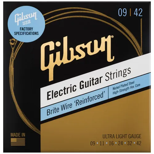 Saiten E-Gitarre Gibson BWR9 009-042 Brite Wires Gitarrensaiten E- Gitarre NEU