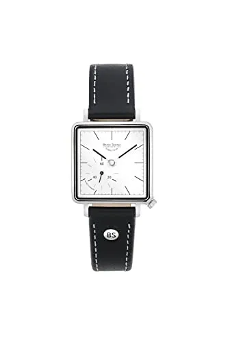 Bruno Söhnle Damen Armbanduhr Rondo III Small - Elegante Damenuhr mit quadratischem Edelstahlgehäuse und kratzbeständigem Saphirglas. Das präzise Quarzwerk und das stilvolle Kalbslederband machen sie zum perfekten Accessoire für besondere Anlässe.