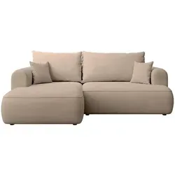 Selsey Eckschlafsofa Beige, 4-Sitzer mit Ottomane in beige von Selsey