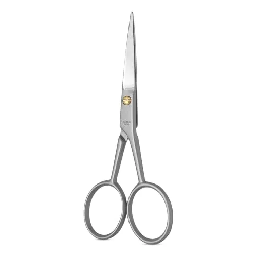 Bartschere - mit Mikroverzahnung - ergonomisches Design - aus rostfreien polierten Edelstahl - auch geeignet als professionelle Nasen- und Ohrhaarschere