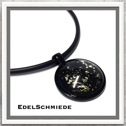 Edelschmiede925 Kautschukband mit Anhänger - Modeschmuck - Glas