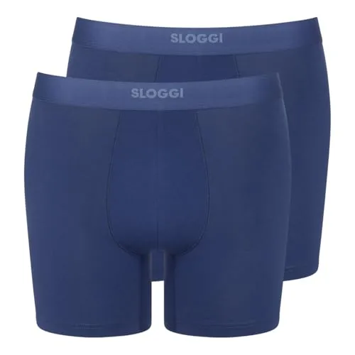sloggi Boxer Men EVER Ease (2er Pack) - Schnelltrocknend & Atmungsaktiv - Boxer anliegend aus GOTS-zertifizierter Bio-Baumwolle, temperaturausgleichend für optimalen Tragekomfort und mit dezentem Sloggi-Logo.