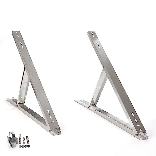 WATTSTUNDE Flachdach Solarmodulhalterung, verstellbar Winkel 15° bis 45°, Halterung für Balkonkraftwerk, Garten, Schuppen, Carport, Module bis 114cm, 0% Mwst (HST120)