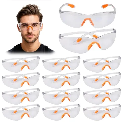 Schutzbrillen Transparent, 14 Stück Arbeitsschutzbrille, Transparent