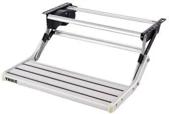 THULE Single Step 12V 460 Alu - Caravan-Zubehör mit motorisierter Trittstufe für verbesserten Komfort und Stabilität bis 150 kg. Geräuschreduzierung und Sicherheitsfeatures inklusive.