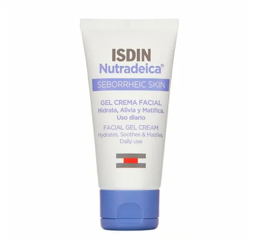 ISDIN Nutradeica Gel-Creme für das Gesicht - Tagespflege für seborrhoische Gesichtshaut, spendet Feuchtigkeit, beruhigt und mattiert. Lindert Schuppung, Juckreiz und Rötung mit leichter, schnell einziehender Textur.