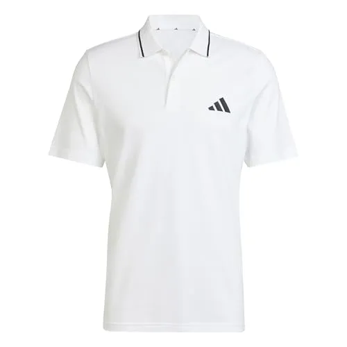 adidas Sportswear Poloshirt M SL PQ PS in Weiß XL (56/58) - Sportliches Herren-Shirt aus 100% Baumwolle, angenehm zu tragen und pflegeleicht. Ideal für Freizeit und Sport, mit klassischem Druckknopfverschluss.