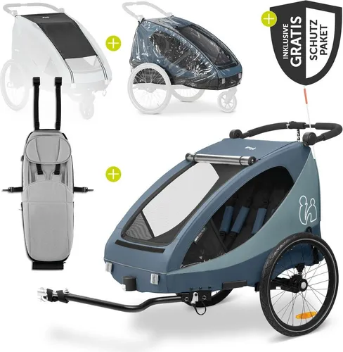 Hauck 2in1 Fahrradanhänger Sparset Dryk Duo Plus