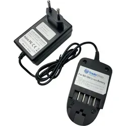Trade-Shop Akku Ladegerät inkl. Netzteil für 18V Li-Ion Akkus kompatibel mit Bosch 2 607 336 039, 2 607 335 040, 2 607 336 040, 2 607 336 207