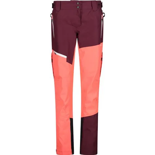 CMP Ski- und Snowboardhose in Bordeaux/Orange, Größe 40 - Wanderhosen für Damen mit ClimaProtect-Technologie, wasserdicht und atmungsaktiv für optimalen Komfort bei Outdoor-Aktivitäten.