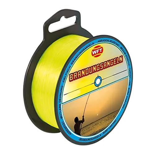 WFT Zielfisch Brandung 300m 0,35mm 10,3kg gelb - Angelschnur zum Brandungsangeln, Brandungsschnur Angelschnur für Dorsch & Scholle