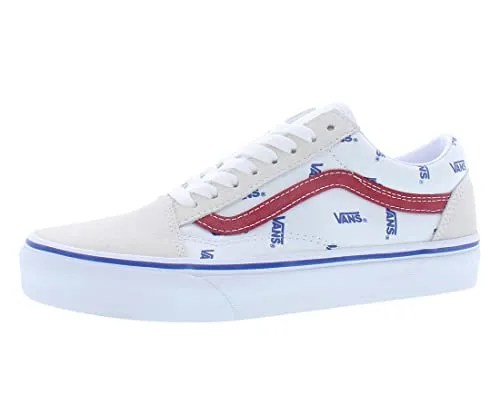 Herren Vans Old Skool Logo weiß Turnschuhe Größe 42 in weiß von Vans