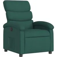 vidaXL Relaxsessel Dunkelgrün Stoff - Bequemer Relaxsessel mit manueller Liegefunktion und atmungsaktivem Stoffbezug. Ideal zum Entspannen und für gemütliche Fernsehabende.