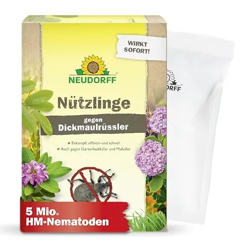 Neudorff Nützlinge gegen Dickmaulrüssler – 5 Mio. HM-Nematoden zur natürlichen und schnellen Bekämpfung von Dickmaulrüssler, Maikäfer und Gartenlaubkäfer