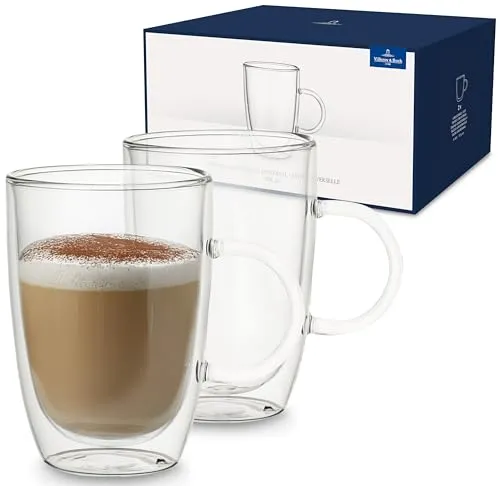 Villeroy & Boch Artesano Hot&Cold Beverages Tasse 2tlg - Thermobehälter aus Borosilikatglas, doppelwandig für optimale Wärmehaltung, spülmaschinen- und mikrowellensicher – ideal für Tee, Kaffee und Kakao.