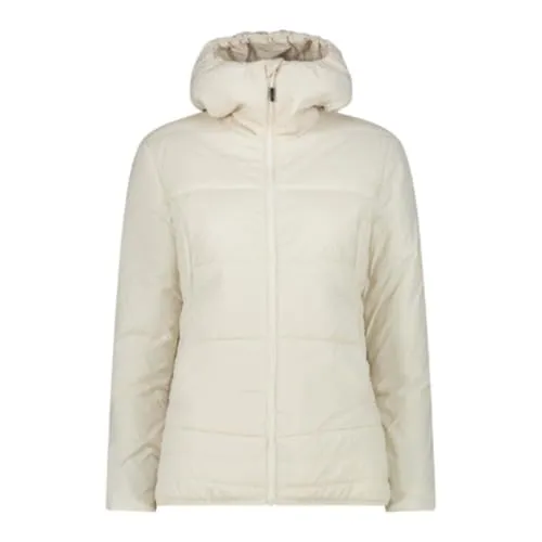 CMP Woman Jacket FIX Hood vaniglia (A238) 46 - Funktionsjacke für Damen mit recycelter PrimaLoft-Isolierung, wasserabweisend und ideal für kalte Bergaktivitäten. Ultraleicht und komprimierbar für einfachen Transport.