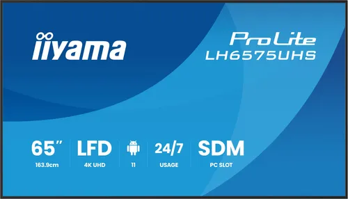 iiyama ProLite 65 Zoll LCD-Display mit Media Player - 65 Zoll (165 cm) 4K UHD LCD-Display für Digital Signage mit integriertem Media Player und IPS-Technologie - ideal für kommerzielle Anwendungen.