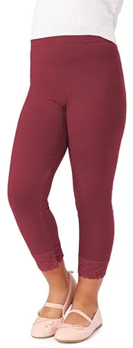 Merry Style Mädchen 3/4 Leggings MS10-293(Weinrot,158 cm)