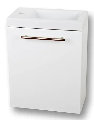 Home36 Badmöbel-Set Fantasy mit Keramik Waschbecken - Komplettprogramm für Badezimmer mit modernem Design und platzsparendem Unterschrank. Ideal für kleine Bäder oder Gäste-WCs, pflegeleicht und einfach zu montieren.