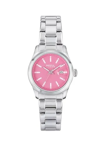 Breil Uhr Damen Classic Elegance Ziffernblatt PINK Bewegung Nicht VERWEISBAR Quartz e Bracelet Stahl Silber EW0757