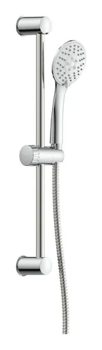 Schütte Brausegarnitur Napoli, Edelstahl, verchromt - Duschköpfe & -brausen mit 3 Strahlarten, höhenverstellbarer Duschkopfhalterung und Wasserspareinsatz für effizienten Wasserverbrauch.