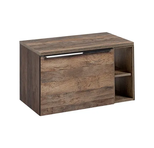 Lomadox Badmöbel Waschtisch-Unterschrank Set, Vintage Oak Eiche - Unterschränke fürs Bad mit 2 Softclose-Schubkästen und feuchtigkeitsresistenten Oberflächen, ideal für ein stilvolles Badezimmer.