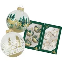 Krebs Glas Lauscha Weihnachtsbaumkugelset Winterwald 8-tlg. 7cm