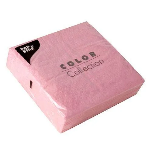 Papstar 100 Servietten, 1-lagig 1/4-Falz 33 cm x 33 cm rosa