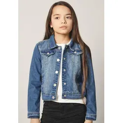 NAME IT Girl Jeansjacke Langarm - Funktionsjacken, stilvolle Denim-Jeansjacke mit Druckknopf-Ärmelbündchen für einen modischen Look und hohen Tragekomfort.