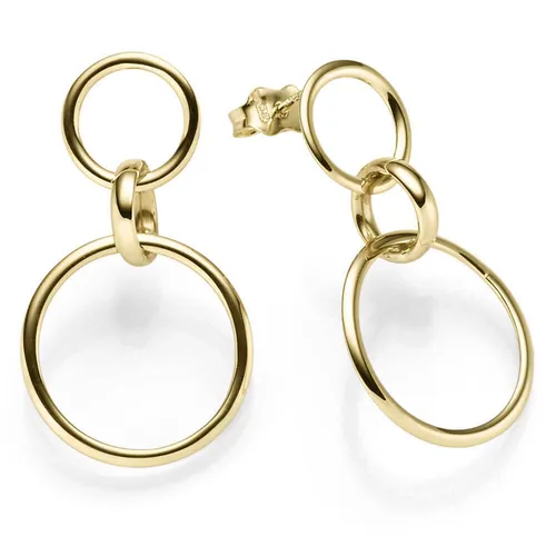 Paar Ohrhänger 3 Ringe 31x17,5mm aus 585 Gold Gelbgold Ohrringe Ohrschmuck