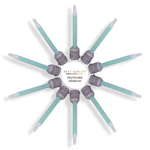 Statikmischer Mischdüsen - 1:1 Mischrohr - Mischerdüsen Klebstoff Applikator - Mixtülle - Mischertülle für 2K-Kleber - 2 Komponenten Kleber Klebepistole - Epoxid Statikmischdüse 10 x