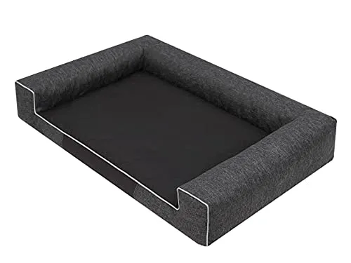 PillowPrim Hundebett Liegekissen Hundekissen Hundeschlafplatz Hundesofa Ruheplatz Hundeplatz Hundematratze Schwarz, 100x66 cm