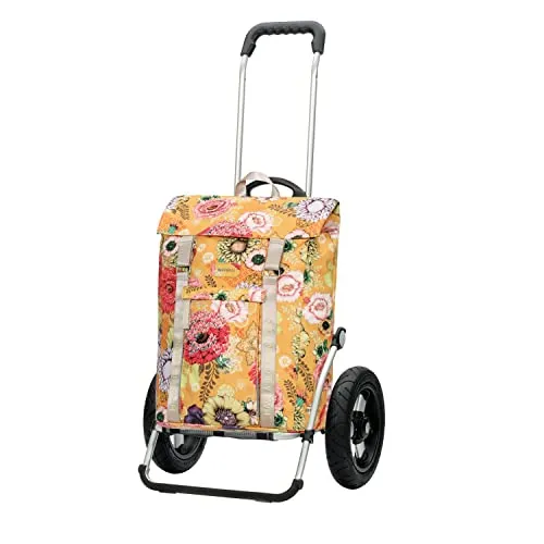 ANDERSEN Einkaufstrolley Royal Shopper Basil Bloom - 50L - Multifunktionaler Einkaufstrolley mit leichtem Aluminiumgestell, wasserdichter Tasche und luftbereiften Rädern. Ideal für den täglichen Einkauf mit einer Tragkraft von 50 kg.