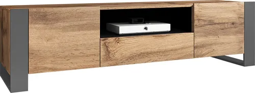 MIRJAN24 TV-Lowboard Wood - Stilvolles TV-Lowboard für das Wohnzimmer, Maße: 180 cm breit, mit praktischen Füßen in Anthrazit und modernem Design, ideal für jedes Zuhause.