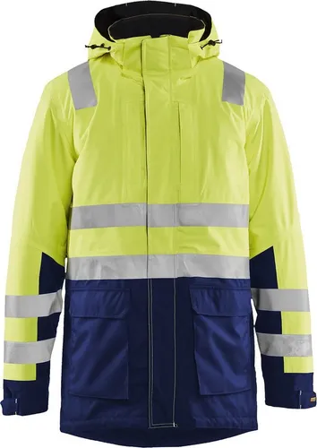 Blåkläder Warnschutz-Shirt High Vis Winterparka - Wetterfester Winterparka für den professionellen Einsatz in Sichtbarkeit. Mit strapazierfähigem Material, warmem Futter und verstellbarer Taille für optimalen Komfort in anspruchsvollen Arbeitsumgebungen.