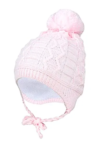 TupTam Beanie Mütze Kinder – Warme Strickmütze aus Bio-Baumwolle für Herbst und Winter – Oeko-TEX Zertifiziert, Farbe: Hellrosa, Hat Size: 39-41