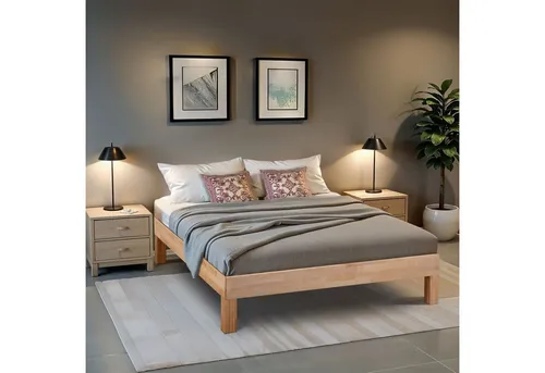 Coemo Bettgestell LEAH, Massivholzbett Buche 180 x 200 cm - Massivholz-Bettgestell mit hoher Belastbarkeit von bis zu 230 kg, ideal für ein stilvolles Schlafzimmer und optimalen Komfort.