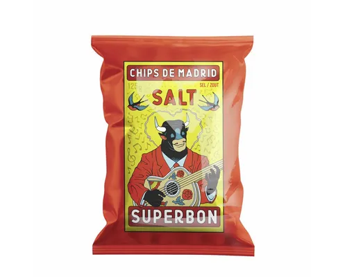Superbon Knabberei, Superbon Chips Salt Kartoffelchips mit Salz Packung 125g