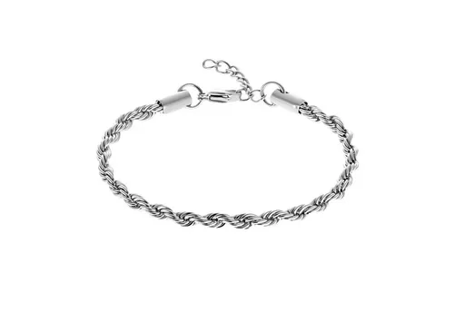 Heideman Armband Nick poliert - Elegantes Kordeldesign für Männer - Edelstahlarmbänder, schmal und elegant im Kordeldesign, perfekt für Businessoutfits oder als Stilbruch mit Lederbändern. Inklusive kostenloser Geschenkverpackung!