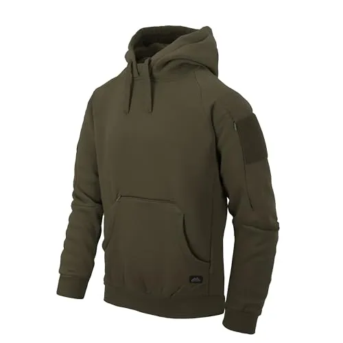 Helikon-Tex Urban Tactical Hoodie Lite Kangaroo oliv Größe XL - Sweatshirt mit innovativem Design, ausgestattet mit Känguru-Bauchtasche und zwei Oberarmtaschen. Ideal für Outdoor-Aktivitäten, schnell trocknend und bequem.