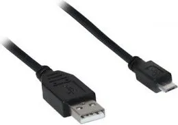 USB 2.0 Kabel, USB-A Stecker > Micro-USB Stecker (schwarz, 5 Meter)