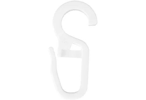 Bestlivings Gardinenstange, 1-läufig, Faltenleghaken - weiß - 9mm, Gardinenring (silber) Ø40mm , Gardinenringe Ø40mm inkl. Faltenleghaken