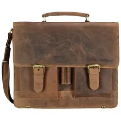 Greenburry Vintage Aktentasche mit Laptopfach 40 cm - Braun - Hochwertige Aktentasche aus Leder mit 40 cm Laptopfach, ideal für Beruf und Freizeit. Stilvoll und funktional für moderne Ansprüche.